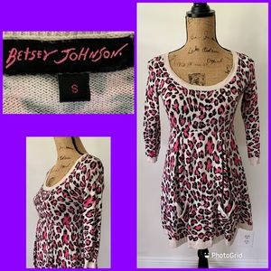 Betsey Johnson Pink/ White Cotton Knit Tunic